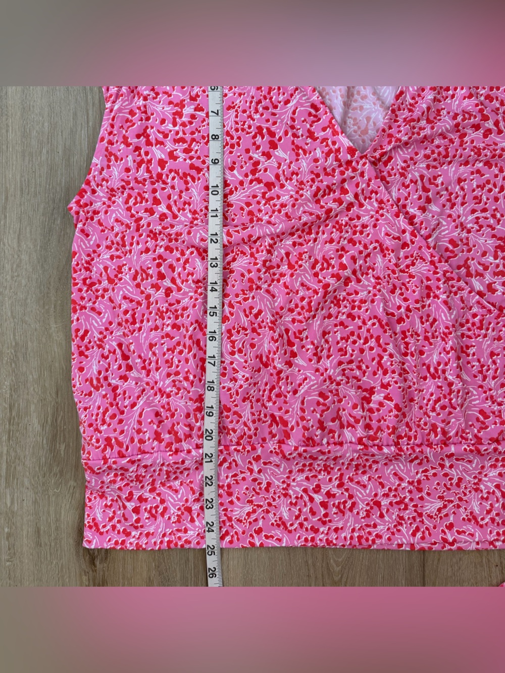INC International Concepts Gia Geo Pink Wrap Top NWOT - Picture 3 of 5